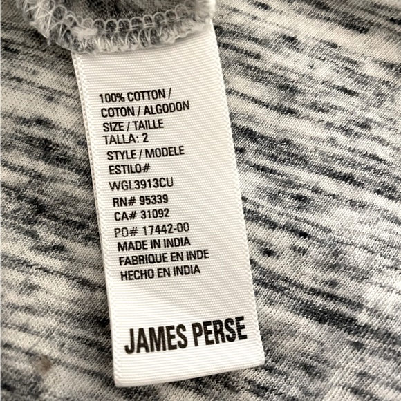 James Perse Crew Neck Long Sleeve T-Shirt - Salt & Pepper Gray - Picture 4 of 4